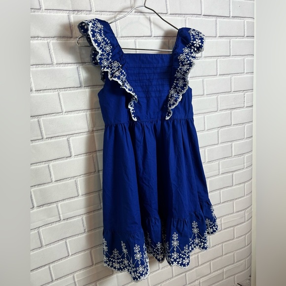 Gymboree girls blue belle, navy narrows Eyelet Dress/size 12 - Picture 9 of 11